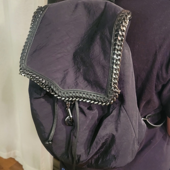 Rebecca Minkoff Pewter Chain-Trim Backpack - Picture 14 of 15